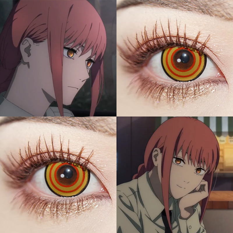 玛奇玛COS美瞳电锯人沙尘暴棕时空金电系黄金牡丹柠檬气泡显色Ja