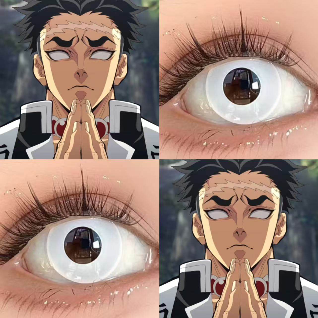 悲鸣屿行冥cos美瞳日抛鬼灭之刃纯白色日向白锦鲤白银nulla显贺JA