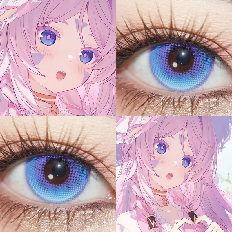 茜特菈莉cos美瞳高光月球蓝紫玻璃泡沫蓝棒冰星际蓝紫官方正品gt