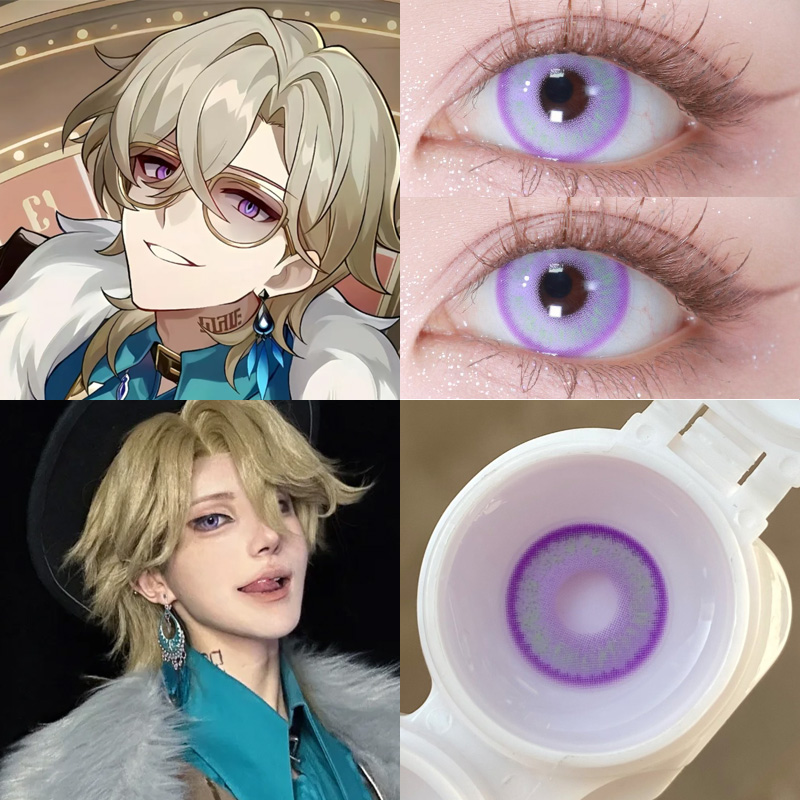 砂金cos美瞳日抛2片隐形眼镜三明治工艺紫色渐变崩坏星穹铁道馨qb