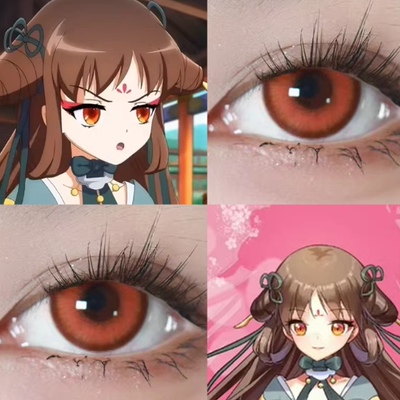 司妍cos美瞳日抛盛世妆娘火灵珠花与火物质热大直径显色还原贺JA