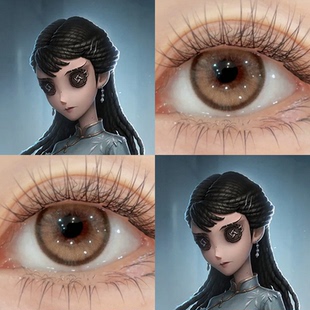 古董商cos美瞳第五人格原皮白泽黑鸦菌丝大直径棕色cos隐形眼镜dn