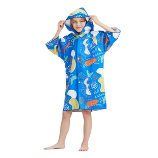 儿童速干浴巾斗篷游泳吸水浴袍沙滩专用男女童宝宝带帽可穿式毛巾