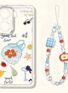 适用于iqooneo11手机壳新款女生NEO11透明外壳10pro+可爱卡通水果9/8PRO带挂绳手链7/6SE全包防摔保护套IQOO