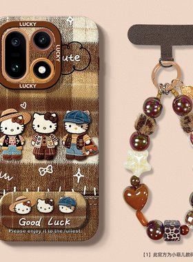 适用于一加15手机壳新款女生oneplus13镜子支架13T可爱凯蒂猫12/10pro软硅胶ACE6防摔5至尊版3带挂绳2v保护套