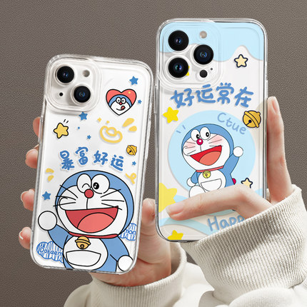 哆啦A梦适用opporeno13pro手机壳新款女findx8透明硅胶reno12/11高级可爱x7ultra防摔10por+散热A3保护套A1i