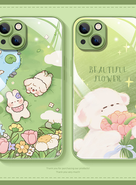 液态玻璃外壳适用苹果16手机壳女iphone13promax高级可爱ip15/14plus硅胶12mini创意11卡通xs散热8plus保护套