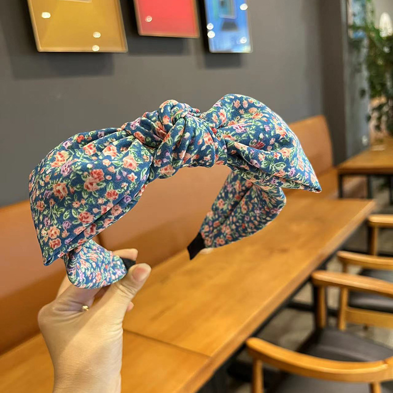 碎花布艺宽边蝴蝶结发箍成人头箍复古简约洗脸发卡女新款韩版头饰