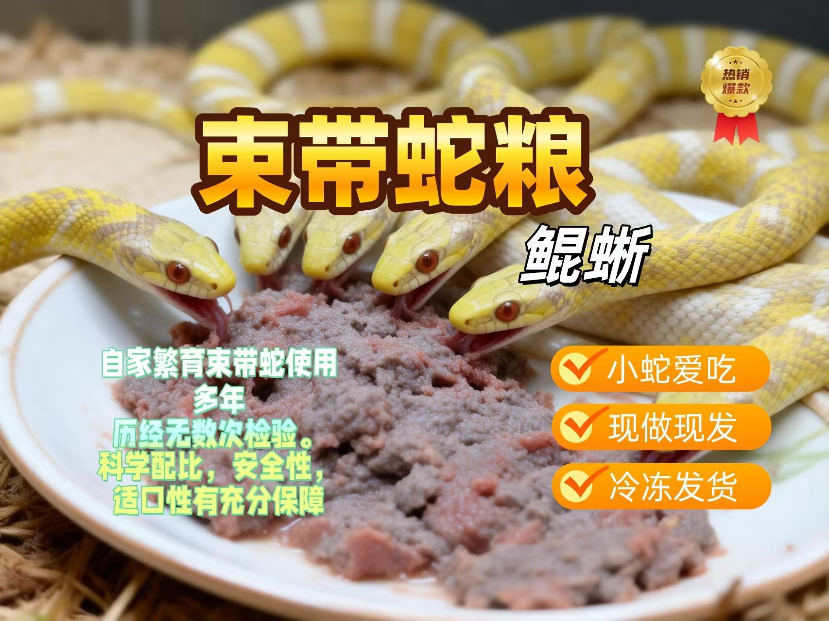 束带蛇饲料束带蛇饭小包装科学配方新鲜现做现发包邮