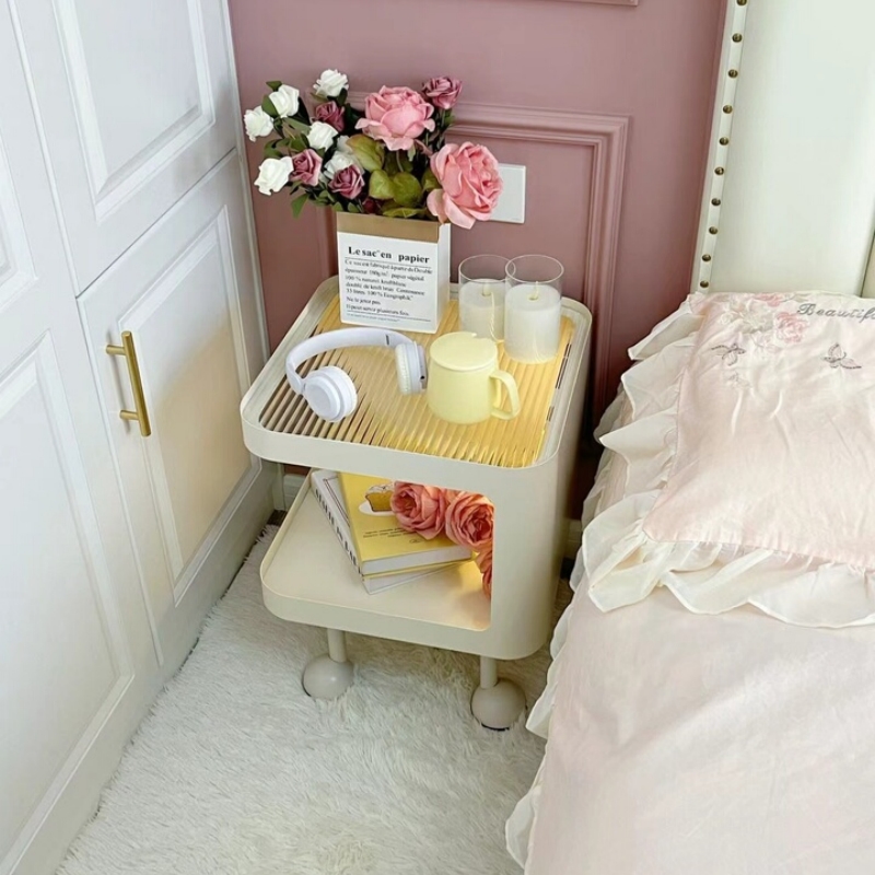 小型床头柜带灯家用卧室超窄30cm