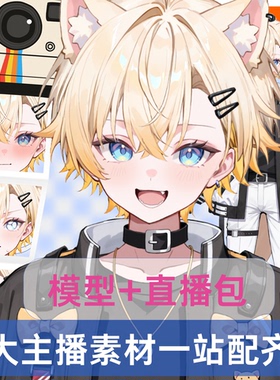 live2d虚拟主播成品橙汁小猫偶像男皮套直播虚拟形象设计虚拟主播