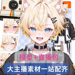 live2d虚拟主播成品橙汁小猫偶像男皮套直播虚拟形象设计虚拟主播