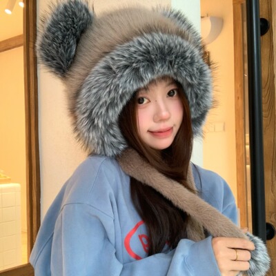 GN“巨显脸小”大版氛围感小熊帽
