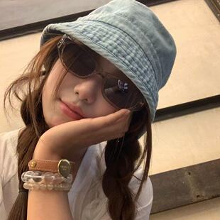 GN日系牛仔渔夫帽大帽檐显脸小遮阳盆帽韩系百搭情侣帽子清爽简约