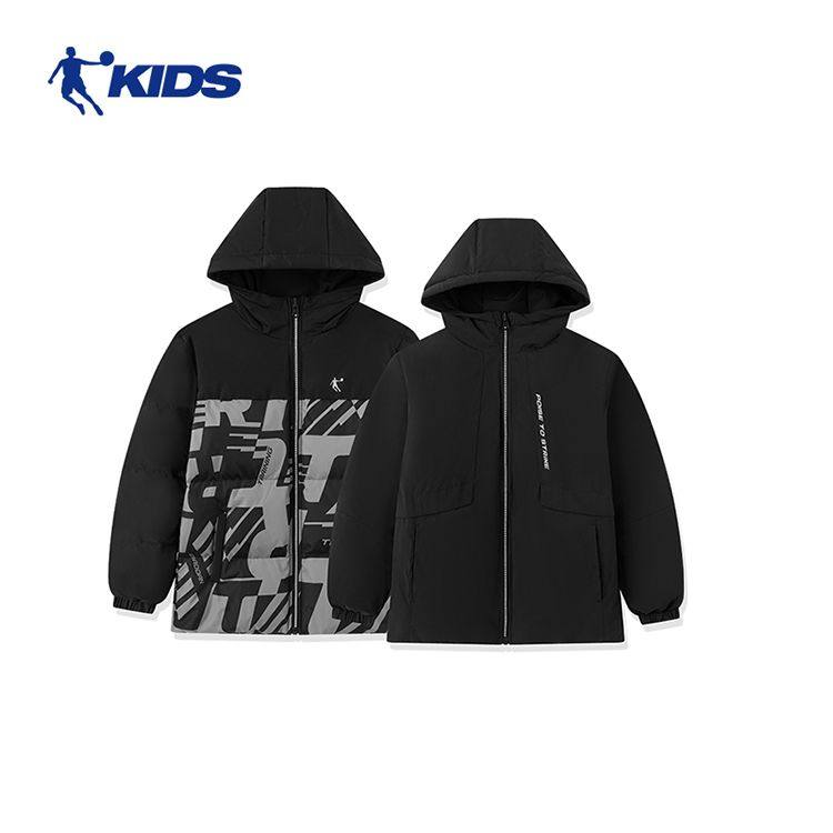 乔丹儿童轻薄羽绒服大童外套2025冬季新款男童双面穿羽绒T8442605