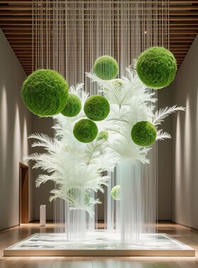 仿真绿植造景苔藓球型吊顶