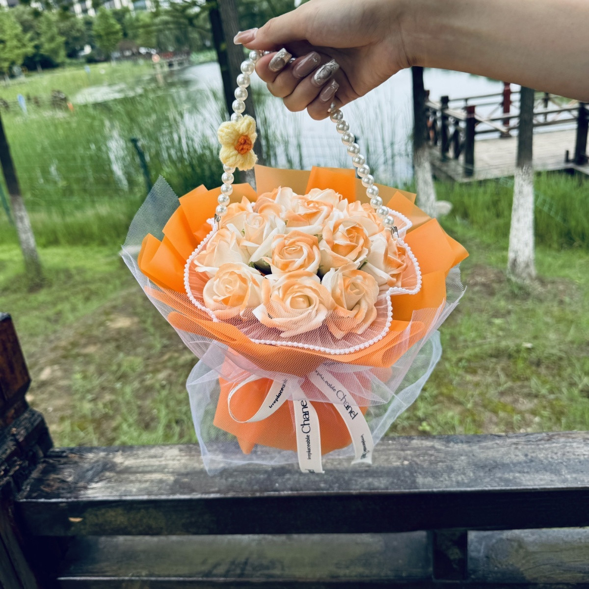 成品花篮仿真花香皂永生七夕生日老师情人节玫瑰花女友礼物教师节