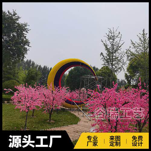 网红打卡景观道具月亮桥仿真绿雕月亮桥绿雕厂家