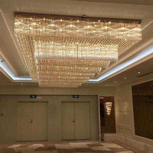 豪华大气别墅客厅水晶灯酒店大厅轻奢吊灯会所大堂工程灯具定制