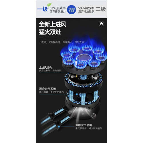 燃气灶双灶猛火翻盖不锈钢定时家用灶具墨碟灶台嵌天然气煤气灶