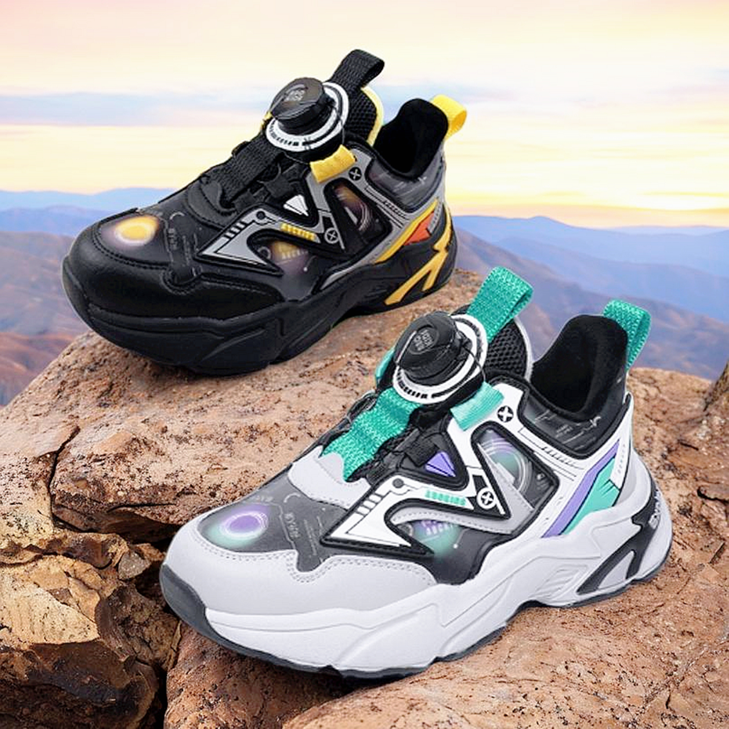 商场同款abckids童鞋2024冬季新品加绒二棉男休闲旋转纽扣运动鞋