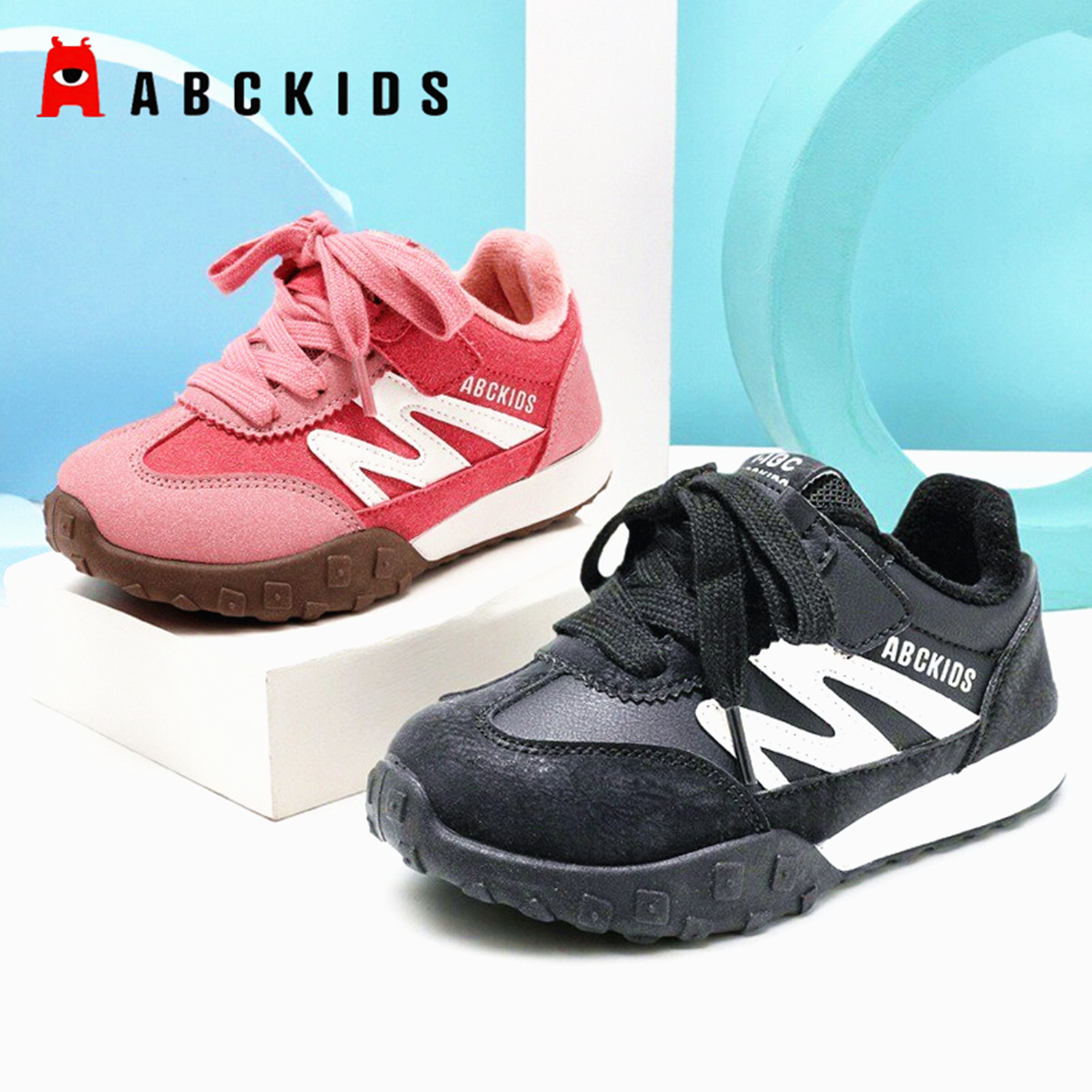 Abckids童鞋2025冬季新款女童加绒二棉鞋男童休闲运动鞋阿甘鞋潮