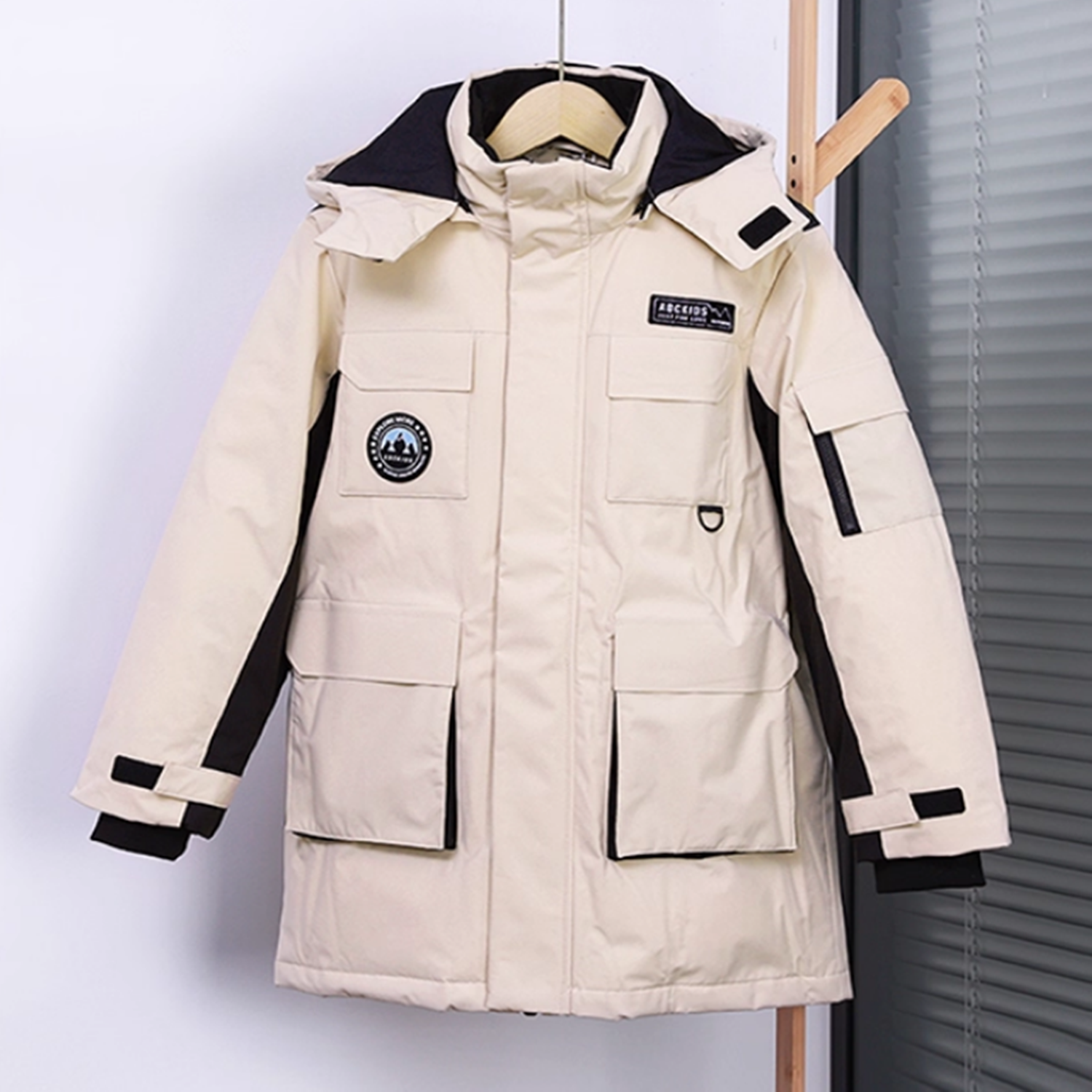 abckids男童加厚羽绒服冬季防风中长款鸭绒袄2025新款极寒外出服
