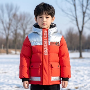 商场同款Abckids童装冬季男童羽绒服宝宝款加厚保暖外套连帽上衣