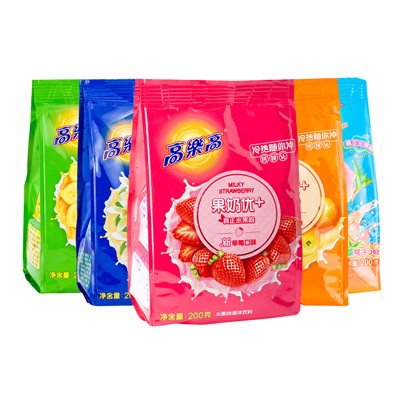 高乐高果奶优+/谷奶优+水果口味香草味草莓味200g固体饮料冲饮品