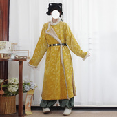 唐制汉服圆领袍雪尼尔双色提花日常通勤冬款 兰亭序 桂馥兰香