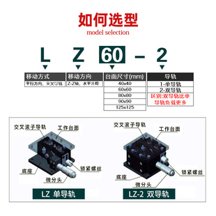 现货速发Z轴精密升降台LZ40 移动滑台位移平台光 125