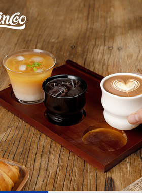 bincoo创意咖啡杯陶瓷手冲分享杯combo杯聚香拿铁杯一豆两喝杯子