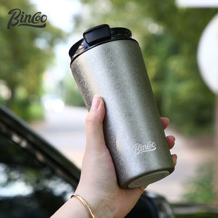 bincoo咖啡杯保温杯复古高颜值户外随行杯子不锈钢陶瓷水杯大容量