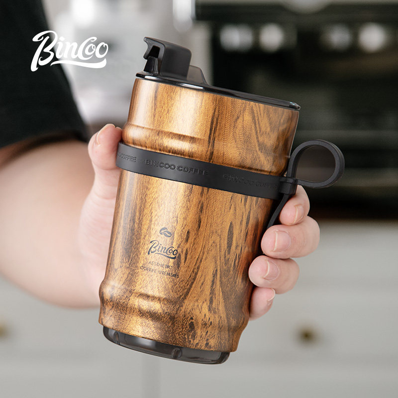 bincoo保温咖啡杯外出携带杯子陶瓷内胆高档精致随身随行杯男生款