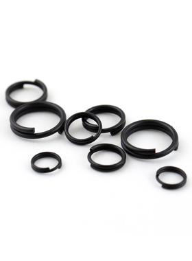 NEW黑色圆形金属圈开口圈DIY挂件饰品配件手工材料首饰双圈连接扣