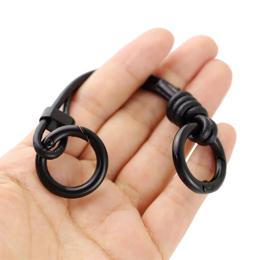 创意牛皮绳钥匙扣情侣挂饰