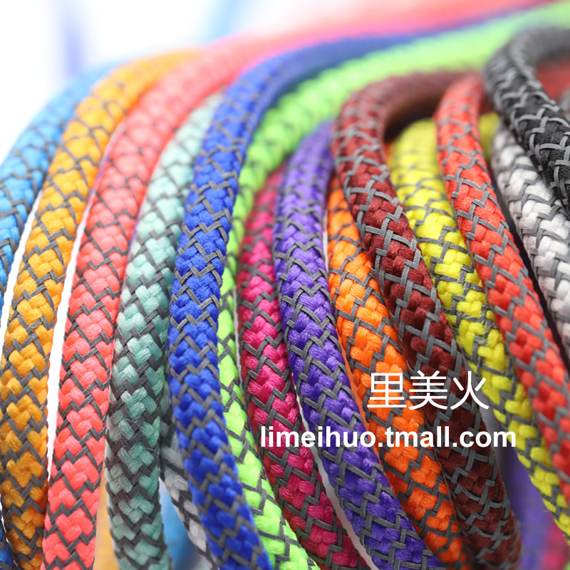 里美火反光鞋带绳老爹酒红蓝色适用于GTX达拉克动能户外运动夜跑