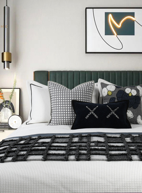 高端现代轻奢灰蓝色KAWS主题儿童卡通床品民宿样板间卧室床上用品