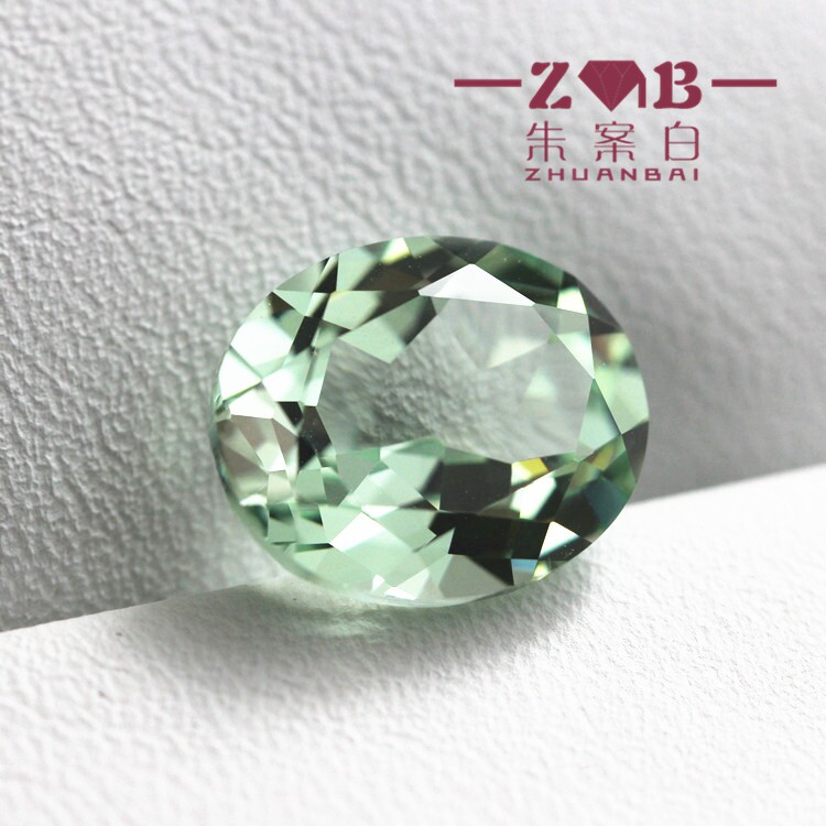 金绿宝石碧玺石裸石戒指戒面蛋形椭圆形刻面裸钻浅绿青绿色宝石