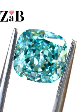 帕拉伊巴蓝霓虹蓝浅帕拉伊巴冰花切雷迪恩枕形肥正方裸石戒指戒面