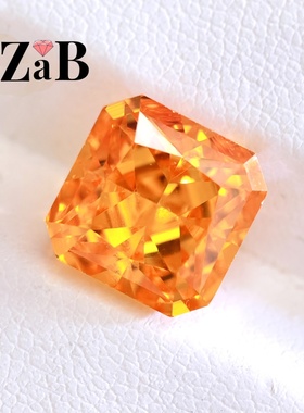 芬达石高碳钻雷迪恩冰花切正方橙色芬达汽水2克拉6克拉裸石配件