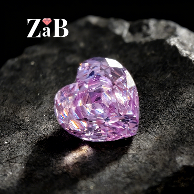 【真心玫瑰】紫锂辉紫粉钻爱心玫瑰切8X8mm/2克拉手工diy配钻裸石