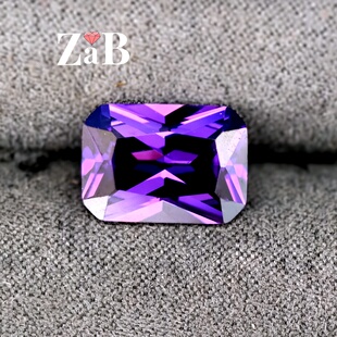 紫色瑞士钻裸石锆石戒指戒面吊坠主石长方形宝石锆石立方氧化锆