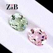 金绿宝石粉碧玺石裸石戒指戒面蛋形椭圆形刻面裸钻浅绿青绿色宝石