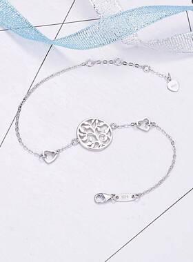 跨境热销欧美s925纯银生命树手链小清新秋冬时尚穿搭配饰饰品