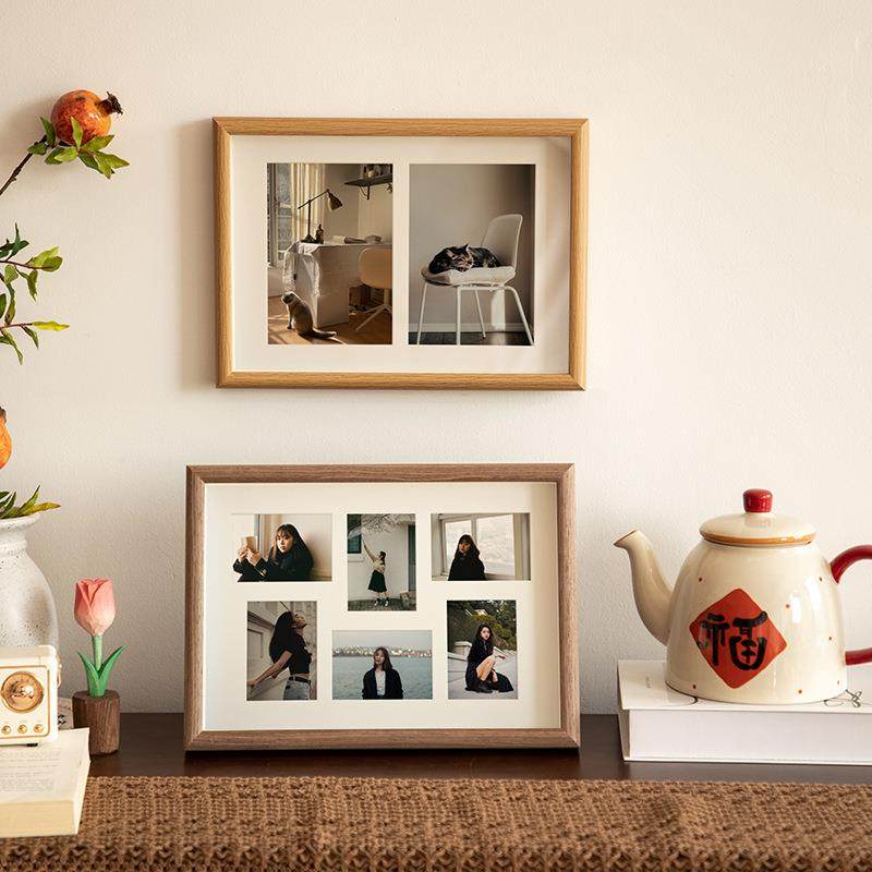 木质相框6寸9宫格贝壳标本相框中空摆台立体卡纸装饰摆件田园,家居饰品,DIY亲子装饰画,淘宝优惠券,粉丝福利购,淘宝优惠卷