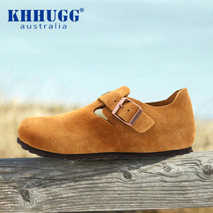 勃肯鞋全包单鞋2025春秋新款牛皮软木内增高博肯男女款复古一脚蹬