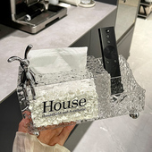 轻奢高颜值抽纸盒家用客厅茶几简约纸巾盒带收纳多功能创意抽纸盒