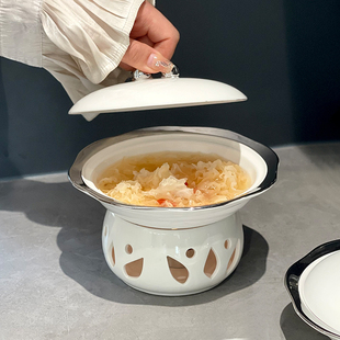 银边翅盅燕窝炖盅可加热 鱼胶鱼翅海参鲍鱼陶瓷炖盅带盖子汤盅餐