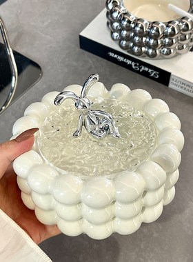 极简风烟灰缸带盖子子陶瓷家用茶几桌面装饰烟缸白色简约防风烟灰